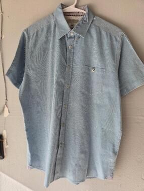 TED BAKER LONDON MEN'S LIGHT BLUE BUTTON DOWN SHIRT SZ  XL CLEAN